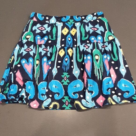 Crown & Ivy Kids Navy with Colorful Print Skort - Picture 1 of 9